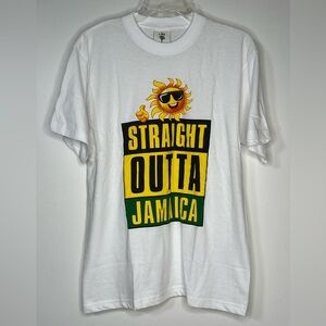 LMS Straight Outta Jamaica 100% Pre-Shrunk Cotton Short Sleeve Shirt Size Large